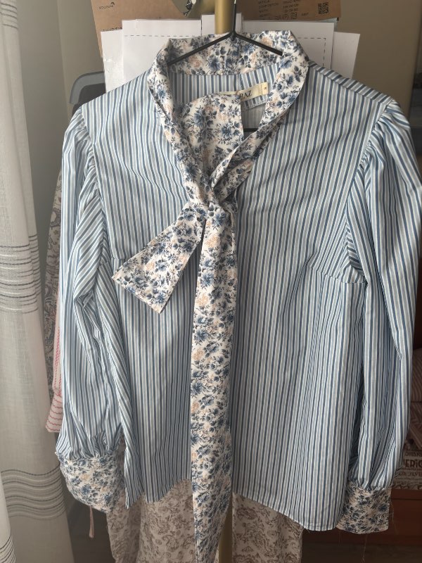 Blusa lazo rayas azul